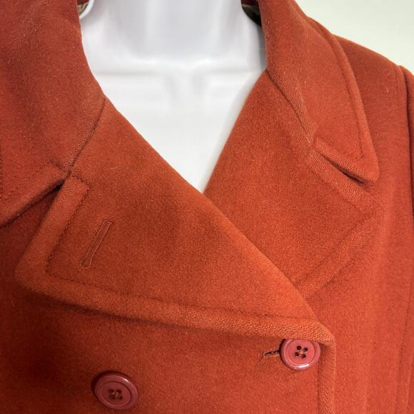 J Crew Vintage Short Wool Rust Double Breasted Pea Coat Nello Gori P 12 - Picture 6 of 12
